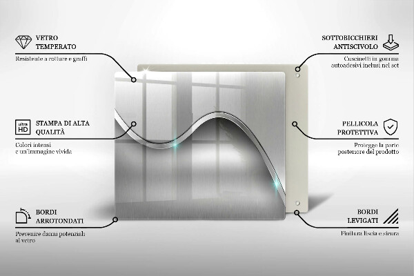 Skärbräda av glas Metallabstraktion