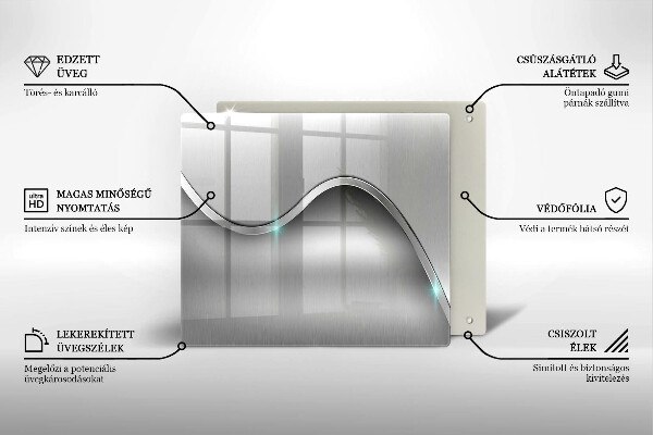 Skärbräda av glas Metallabstraktion