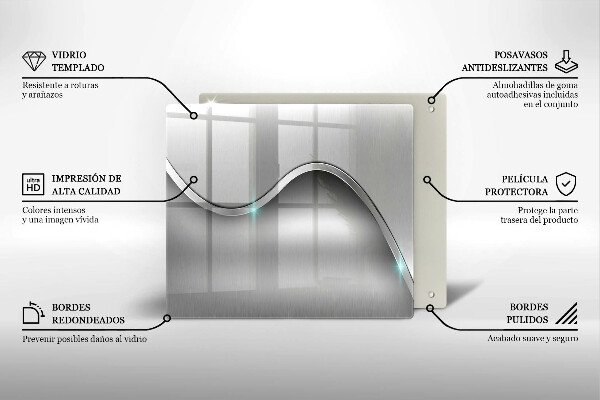 Skärbräda av glas Metallabstraktion