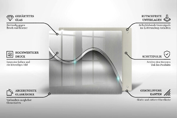 Skärbräda av glas Metallabstraktion