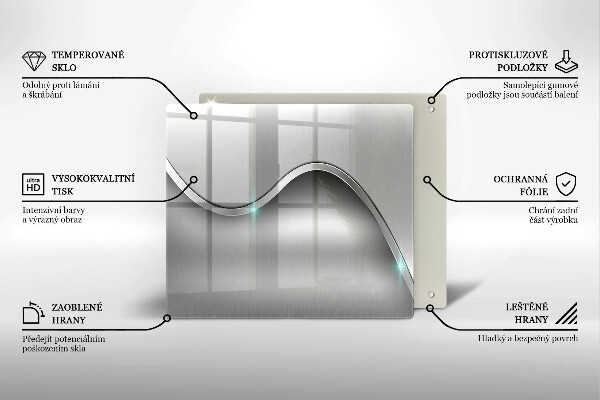 Skärbräda av glas Metallabstraktion