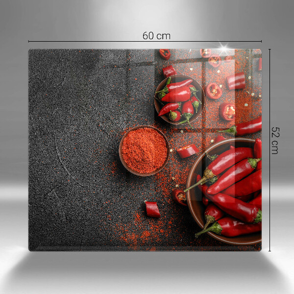 Skärbräda av glas Röd chilipeppar