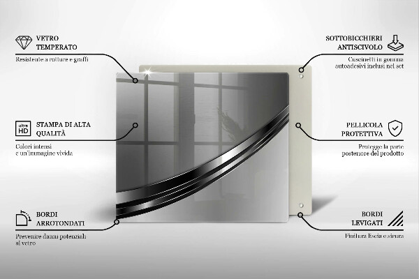 Skärbräda av glas Metallabstraktion