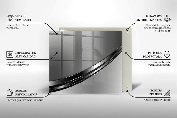 Skärbräda av glas Metallabstraktion