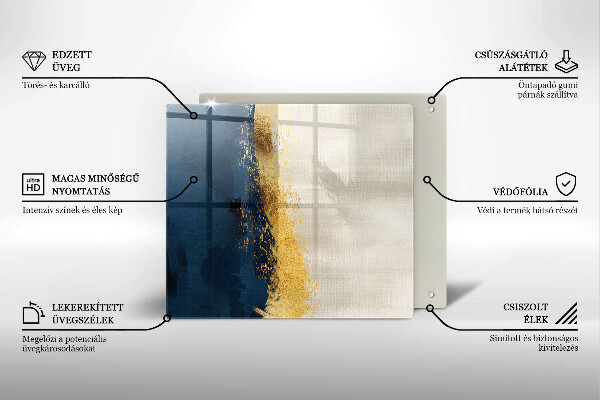 Skärbräda av glas Abstraktion guld