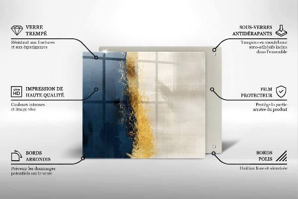 Skärbräda av glas Abstraktion guld