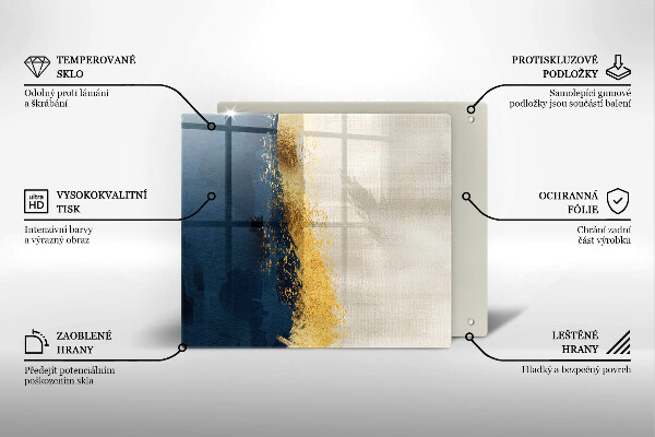 Skärbräda av glas Abstraktion guld