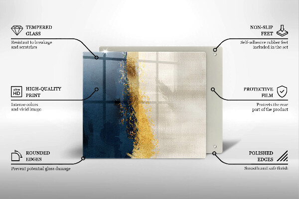 Skärbräda av glas Abstraktion guld