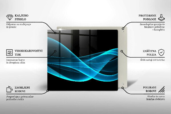 Skärbräda av glas Blå abstraktion