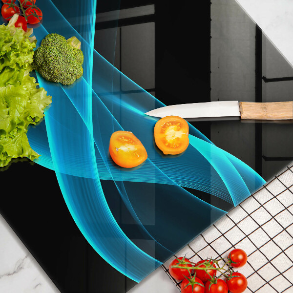 Skärbräda av glas Blå abstraktion