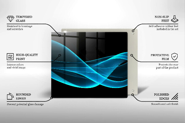 Skärbräda av glas Blå abstraktion