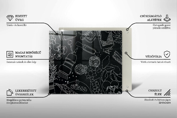 Skärbräda av glas Kökstillbehör