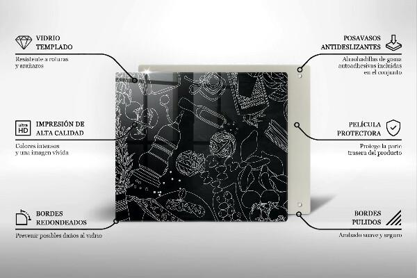 Skärbräda av glas Kökstillbehör