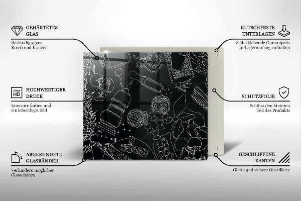 Skärbräda av glas Kökstillbehör