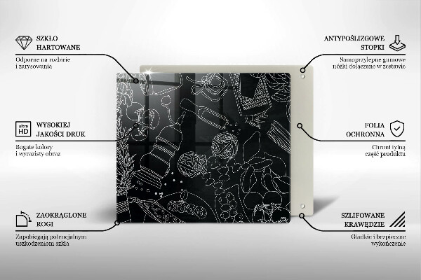 Skärbräda av glas Kökstillbehör