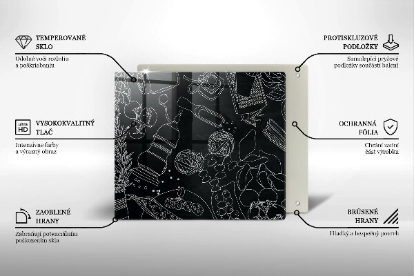 Skärbräda av glas Kökstillbehör