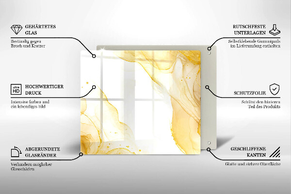 Skärbräda av glas Gyllene abstraktion