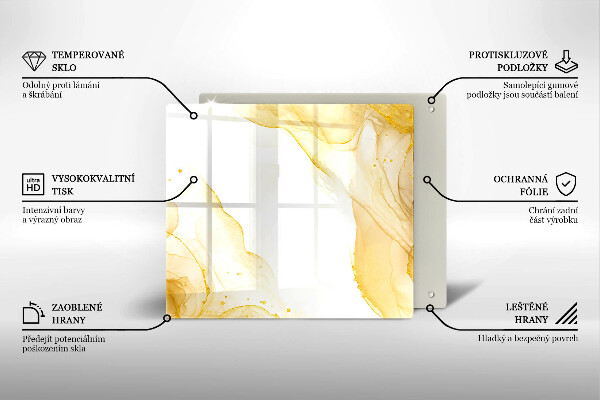 Skärbräda av glas Gyllene abstraktion