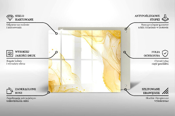 Skärbräda av glas Gyllene abstraktion
