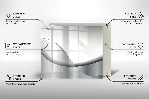 Skärbräda av glas Abstrakta linjer design