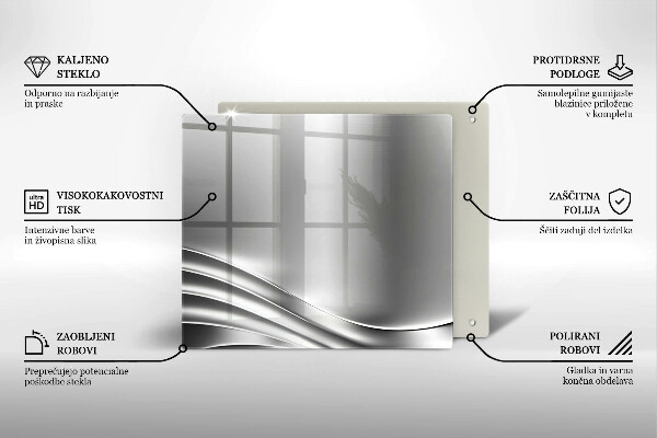 Skärbräda av glas Metallstruktur