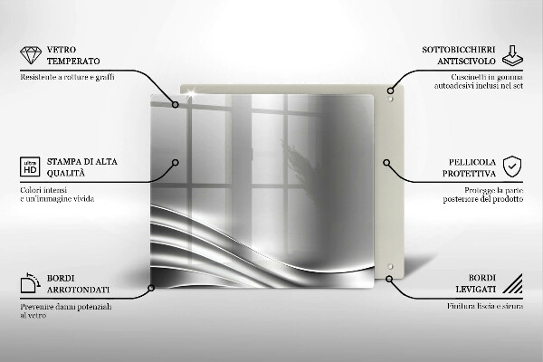 Skärbräda av glas Metallstruktur