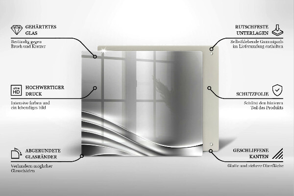Skärbräda av glas Metallstruktur