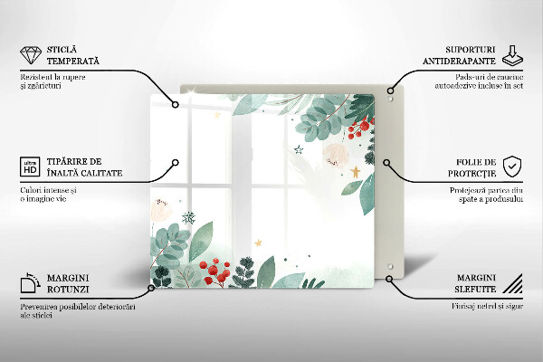 Skärbräda av glas Akvarell blad