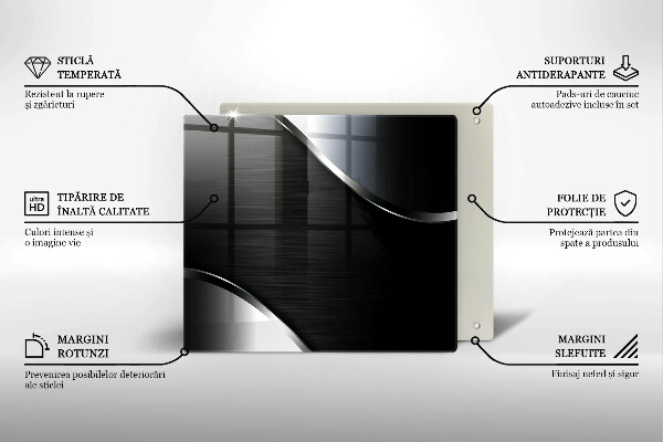 Skärbräda av glas Metallabstraktion