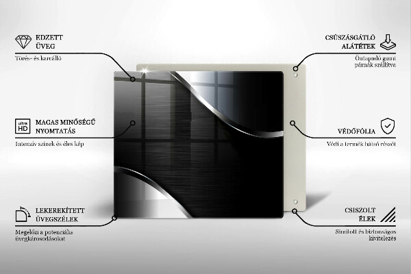 Skärbräda av glas Metallabstraktion