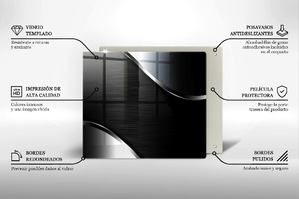 Skärbräda av glas Metallabstraktion