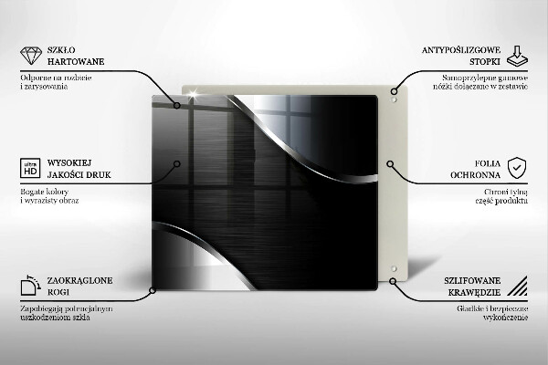 Skärbräda av glas Metallabstraktion