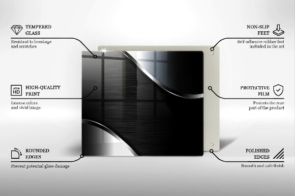 Skärbräda av glas Metallabstraktion