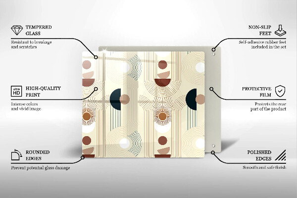 Skärbräda av glas Geometri boho former