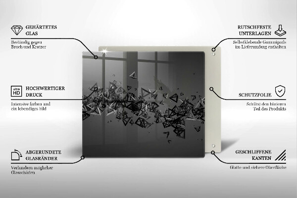 Skärbräda av glas Abstraktion 3D-former