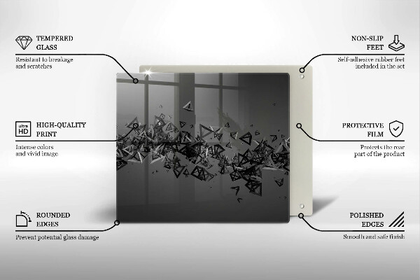 Skärbräda av glas Abstraktion 3D-former