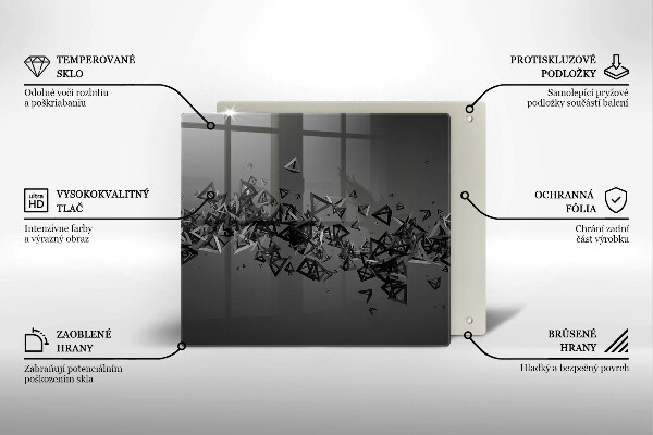 Skärbräda av glas Abstraktion 3D-former