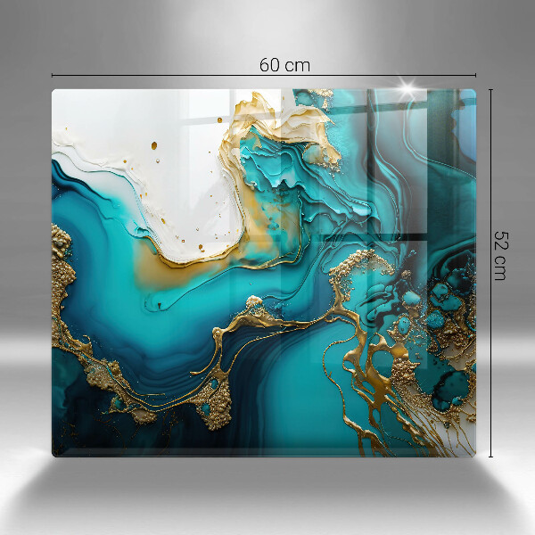 Skärbräda av glas Turkos abstraktion