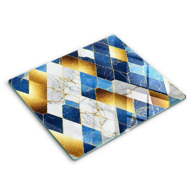 Skärbräda av glas Gyllene romb marmor