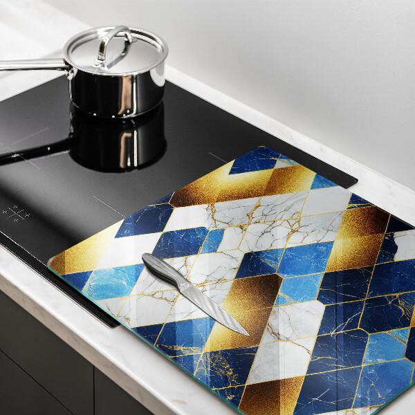 Skärbräda av glas Gyllene romb marmor