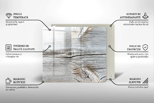 Skärbräda av glas Ljus