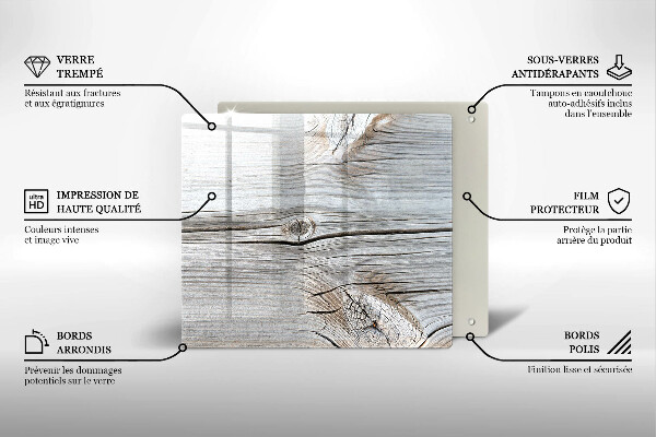 Skärbräda av glas Ljus