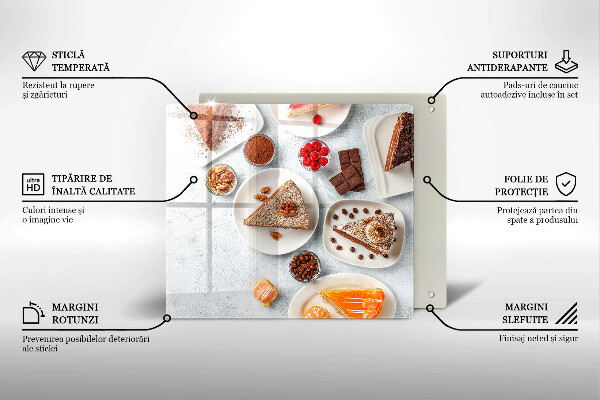 Skärbräda av glas Słodkości ciasta