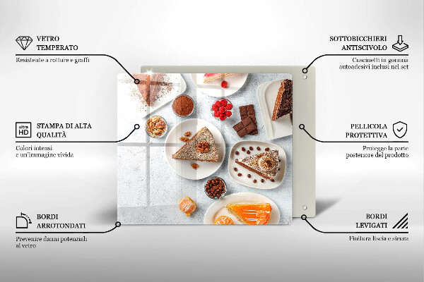 Skärbräda av glas Słodkości ciasta