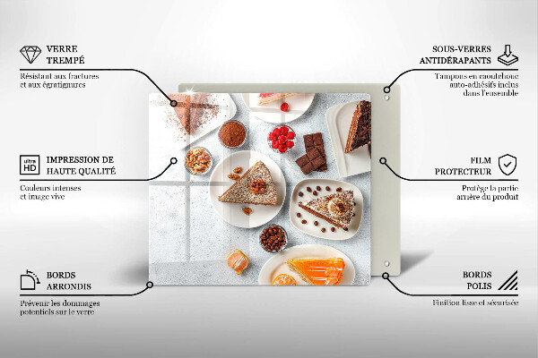 Skärbräda av glas Słodkości ciasta