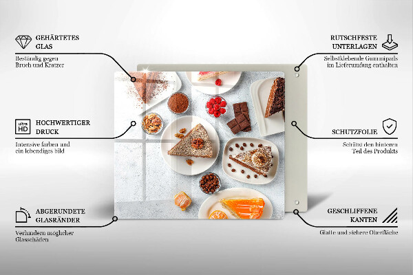 Skärbräda av glas Słodkości ciasta