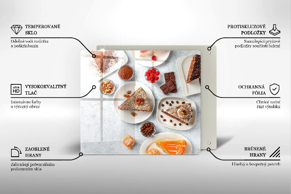 Skärbräda av glas Słodkości ciasta