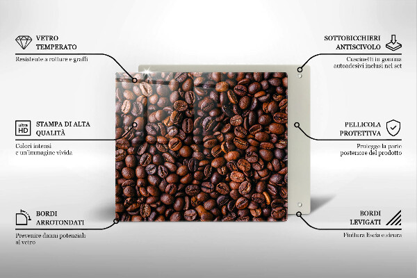 Skärbräda av glas Kawa ziarna