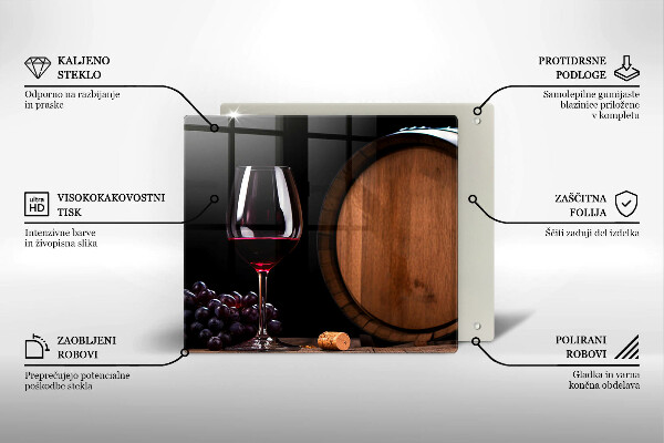 Skärbräda av glas Beczka wina kieliszek