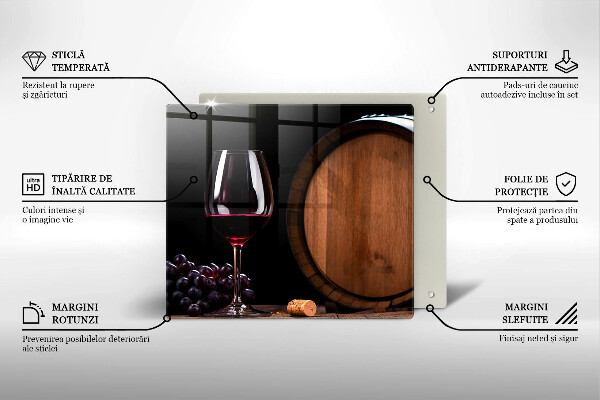 Skärbräda av glas Beczka wina kieliszek